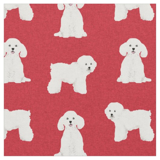 Bichon Frise rode kerstmis Stof (Close Up)