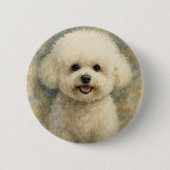 Bichon Frise Ronde Button 5,7 Cm (Voorkant)