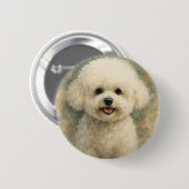 Bichon Frise Ronde Button 5,7 Cm (Voorkant /achterkant)