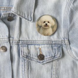 Bichon Frise Ronde Button 5,7 Cm