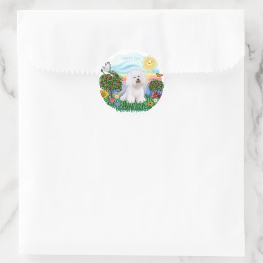 Bichon Frise Ronde Sticker (Tas)