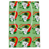 Bichon Frise Saint Patricks Day Medium Cadeauzakje (Voorkant)