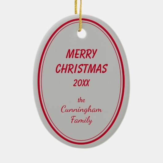 Bichon Frise Santa Hat kerstversiering Keramisch Ornament (Achterkant)