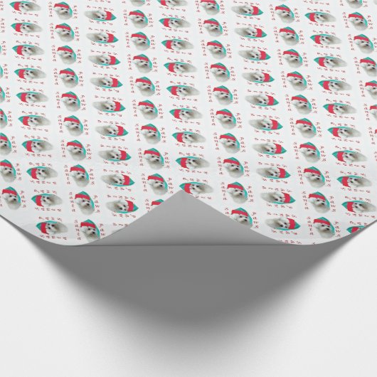 Bichon Frise Santa Paws Cadeaupapier (Hoek)