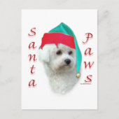 Bichon Frise Santa Paws Feestdagenkaart (Voorkant)