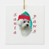 Bichon Frise Santa Paws Keramisch Ornament (Achterkant)