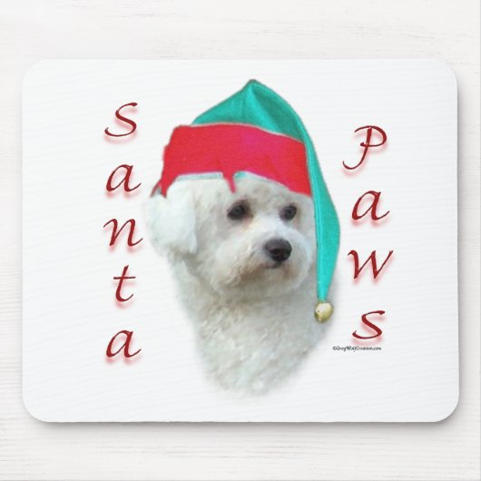Bichon Frise Santa Paws Muismat (Voorkant)