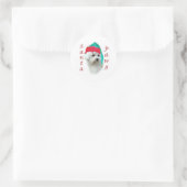 Bichon Frise Santa Paws Ronde Sticker (Tas)