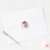 Bichon Frise Santa Paws Ronde Sticker (Envelop)