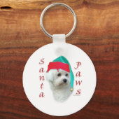 Bichon Frise Santa Paws Sleutelhanger (Achterkant)