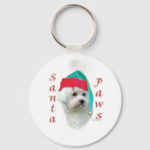 Bichon Frise Santa Paws Sleutelhanger (Achterkant)