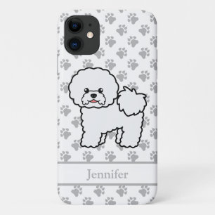 Bichon Frise Schattige Cartoon Hond & Naam Case-Mate iPhone Case