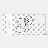 Bichon Frise Schattige Cartoon Hond Tekening & Naa Case-Mate iPhone Case (Achterkant (horizontaal))