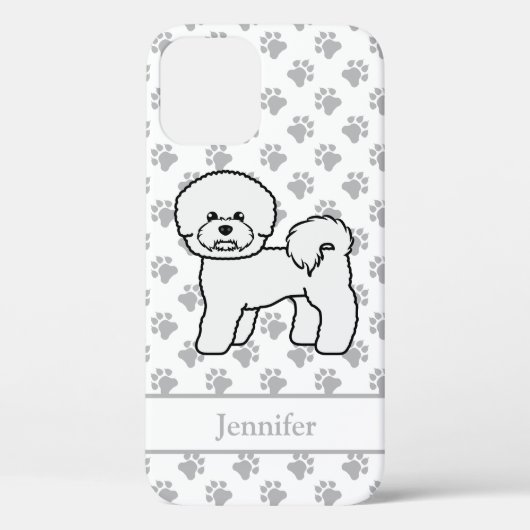 Bichon Frise Schattige Cartoon Hond Tekening & Naa Case-Mate iPhone Case (Achterkant)
