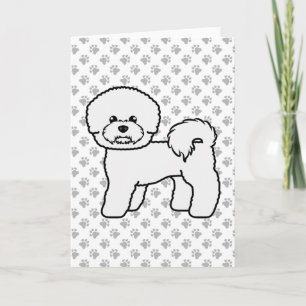 Bichon Frise Schattige Cartoonhond Illustratie Kaart