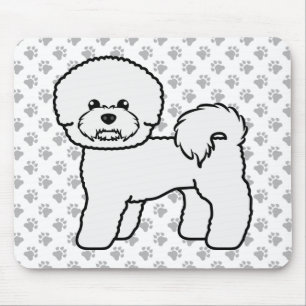 Bichon Frise Schattige Cartoonhond Illustratie Muismat