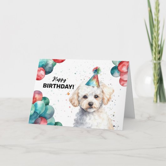 Bichon Frise Schattige Pet White Dog Portrait Verj Kaart (Voorkant)