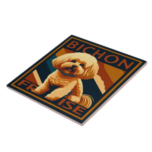 Bichon Frise Schattigee puppy Tegeltje (Zijkant)