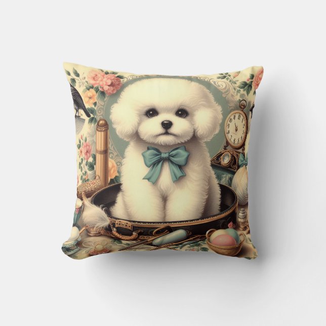  Bichon Frisé Schilderij Kussen (Voorkant)