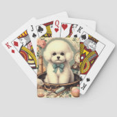 Bichon Frisé Schilderij Pokerkaarten (Achterkant)