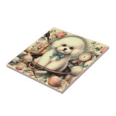  Bichon Frisé Schilderij Tegeltje (Zijkant)