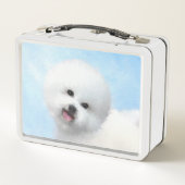 Bichon Frise-schildering - Cute Original Dog Art (Achterkant)