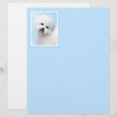 Bichon Frise-schildering - Cute Original Dog Art (Voorkant / Achterkant)