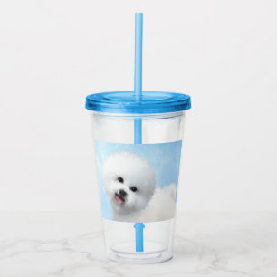 Bichon Frise-schildering - Cute Original Dog Art Acryl Drinkbeker