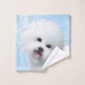 Bichon Frise-schildering - Cute Original Dog Art Bad Handdoek (Wasdoekje)