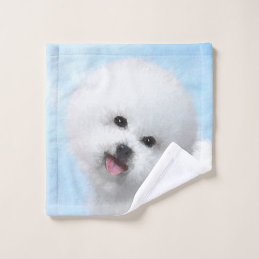 Bichon Frise-schildering - Cute Original Dog Art Bad Handdoek (Wasdoekje)