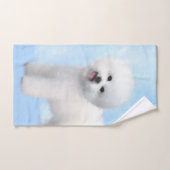 Bichon Frise-schildering - Cute Original Dog Art Bad Handdoek (Handdoek)