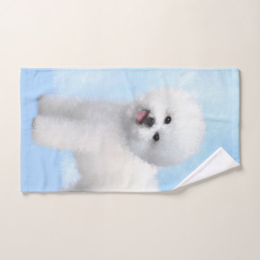 Bichon Frise-schildering - Cute Original Dog Art Bad Handdoek (Handdoek)