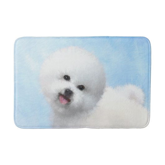 Bichon Frise-schildering - Cute Original Dog Art Badmat (Voorkant)
