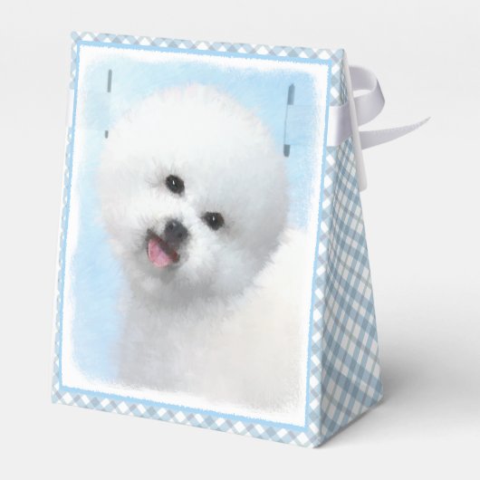 Bichon Frise-schildering - Cute Original Dog Art Bedankdoosjes (Achterkant)