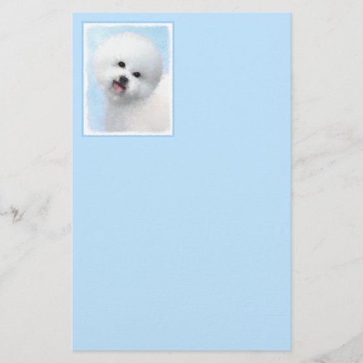 Bichon Frise-schildering - Cute Original Dog Art Briefpapier (Voorkant)