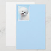 Bichon Frise-schildering - Cute Original Dog Art Briefpapier (Voorkant / Achterkant)