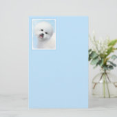 Bichon Frise-schildering - Cute Original Dog Art Briefpapier (Staand voorkant)