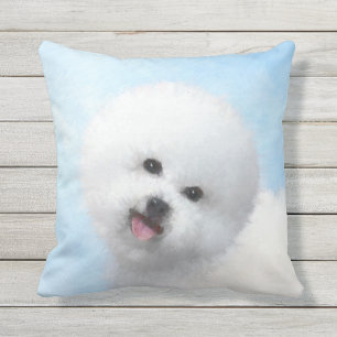 Bichon Frise-schildering - Cute Original Dog Art Buitenkussen