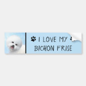 Bichon Frise-schildering - Cute Original Dog Art Bumpersticker (Voorkant)