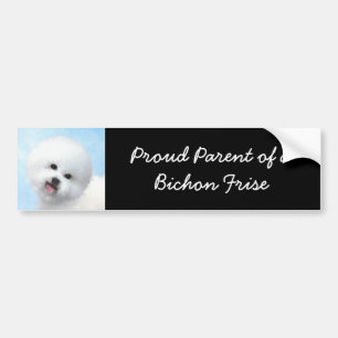 Bichon Frise-schildering - Cute Original Dog Art Bumpersticker