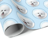 Bichon Frise-schildering - Cute Original Dog Art Cadeaupapier (Rol Hoek)