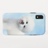 Bichon Frise-schildering - Cute Original Dog Art Case-Mate iPhone Case (Achterkant (horizontaal))