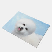 Bichon Frise-schildering - Cute Original Dog Art Deurmat (Schuin)