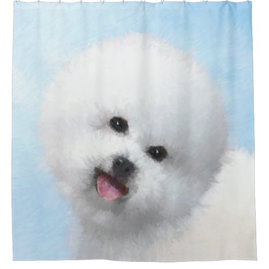 Bichon Frise-schildering - Cute Original Dog Art Douchegordijn (Voorkant)