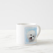 Bichon Frise-schildering - Cute Original Dog Art Espresso Kop (Voorkant rechts)