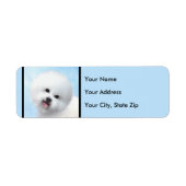 Bichon Frise-schildering - Cute Original Dog Art Etiket (Voorkant)