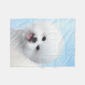 Bichon Frise-schildering - Cute Original Dog Art Fleece Deken (Voorkant (Horizontaal))