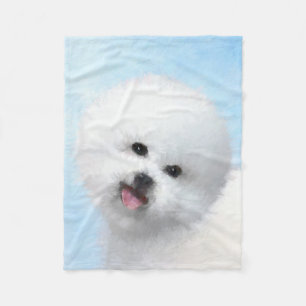 Bichon Frise-schildering - Cute Original Dog Art Fleece Deken