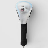 Bichon Frise-schildering - Cute Original Dog Art Golfheadcover (Voorkant)