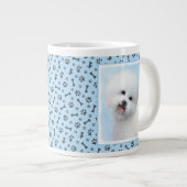 Bichon Frise-schildering - Cute Original Dog Art Grote Koffiekop (Voorkant rechts)